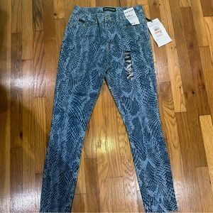 DKNY Blue Crocodile Print Skinny Jeans